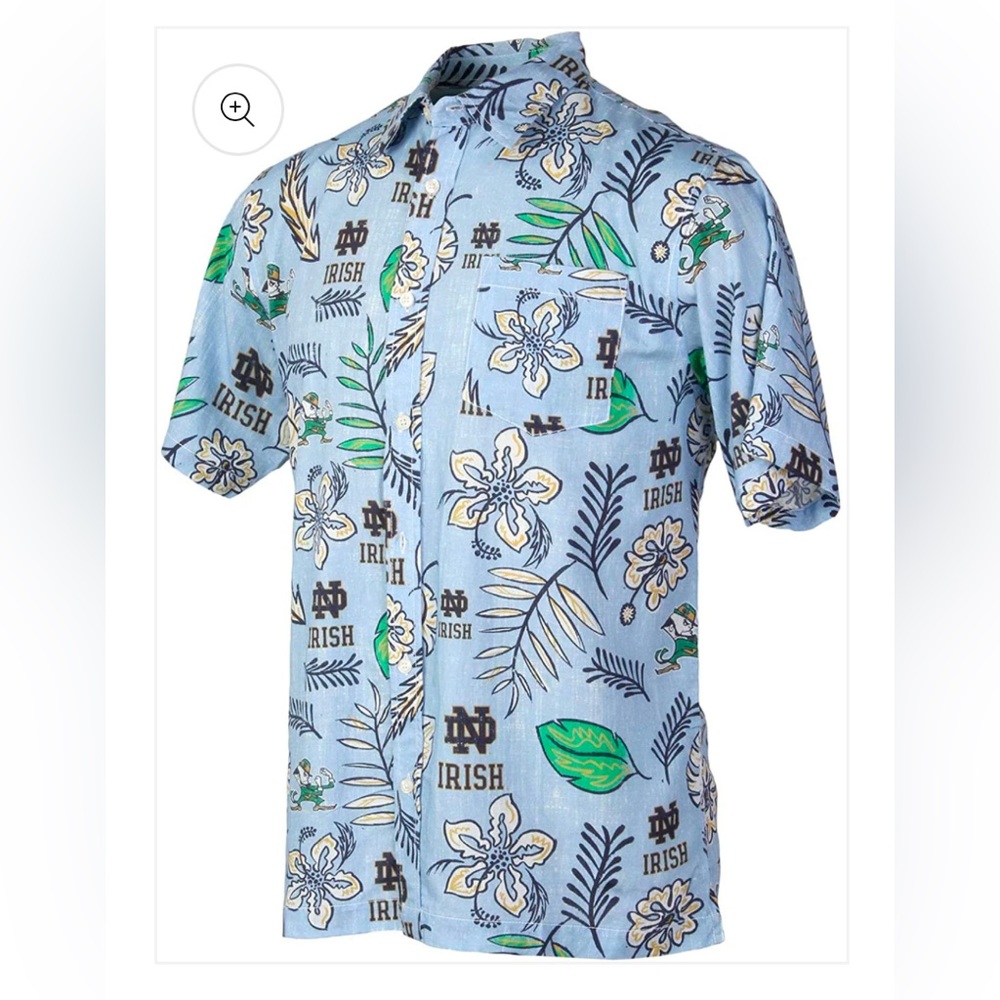 Notre Dame Wes and Willy Mens Hawaiian Short Sleeve Button Down Shirt
